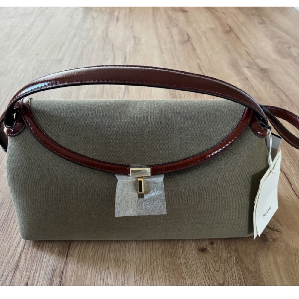 100% Authentic! NWT Org.$1340 Toteme T-Lock Canvas Top Handle Bag Khaki Green - Picture 8 of 14